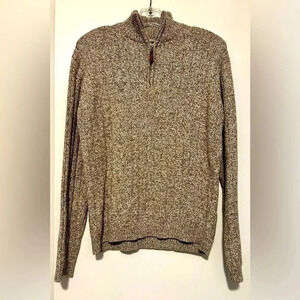Oscar de la Renta quarter zip brown sweater size L